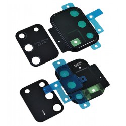 Скло камери для Samsung G770 Galaxy S10 Lite, чорне, з рамкою