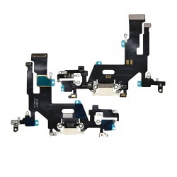 Шлейф для iPhone 11, конектор навушників, конектор зарядки, білий, з мікрофоном, Quality Шлейф для iPhone 11, конектор навушників, конектор зарядки, білий, з мікрофоном, Quality