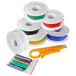 Кабель 26AWG (0,15мм.кв.) в силиконовой изоляции, набор 6 цветов по 10м, на бобинах