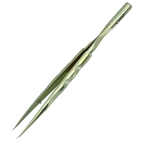 Пинцет изогнутый Ma Ant TA-2 титановый, с рифлёными ручками