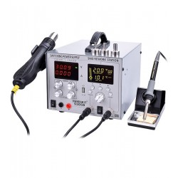 Паяльная станция 4в1 HandsKit 9305D (паяльник+фен+лаболаторный блок+USB), 4 дисплея Паяльная станция 4в1 HandsKit 9305D (паяльник+фен+лаболаторный блок+USB), 4 дисплея