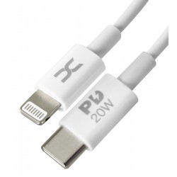 Кабель Type-C - Lightning, DC CL-Q21, силіконовий, PD-20Вт, 1метр, білий