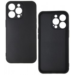 Чехол для Apple iPhone 13 Pro, Joy (Black matt), матовый силикон, черный Чехол для Apple iPhone 13 Pro, Joy (Black matt), матовый силикон, черный