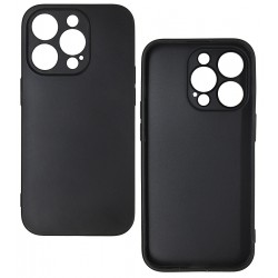 Чехол для Apple iPhone 14 Pro, Joy (Black matt), матовый силикон, черный