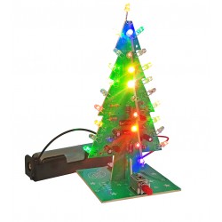 Новогодняя ёлка 3D, набор-конструктор для пайки, три цвета (прозрачные LED), питание от Micro-USB или 18650 батареи