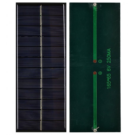 Солнечная панель AK16565, 165*65мм, 1,4W, 6,5V, 250mA, поли