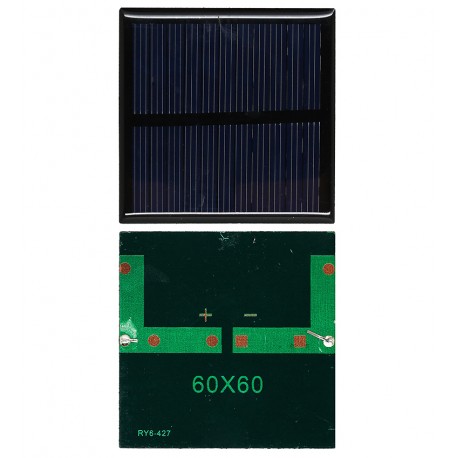 Сонячна панель АК6060, 60*60мм, 0,44W, 5,5V, 80 mA, полі