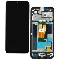 Дисплей для Realme C30s, черный, с рамкой, High quality