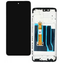 Дисплей для Realme C55, черный, с рамкой, High quality