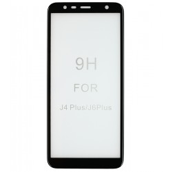 Защитное стекло Samsung J415F Galaxy J4+, J610 Galaxy J6+, 5D Full Glue, черный, клей по всей поверхности