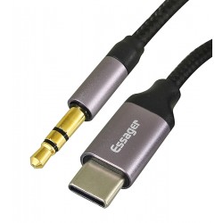 Кабель AUX Type-C штекер на 3.5mm (джек) штекер, Essager Кабель AUX Type-C штекер на 3.5mm (джек) штекер, Essager