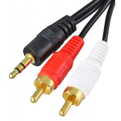 Кабель аудіо, 3,5mm(джек) на 2xRCA(тюльпан), 1,5 метра Кабель аудіо, 3,5mm(джек) на 2xRCA(тюльпан), 1,5 метра
