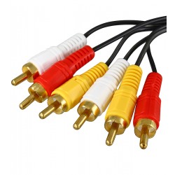 Кабель аудіо, 3xRCA(тюльпан) на 3xRCA(тюльпан), 1,5 метра Кабель аудіо, 3xRCA(тюльпан) на 3xRCA(тюльпан), 1,5 метра