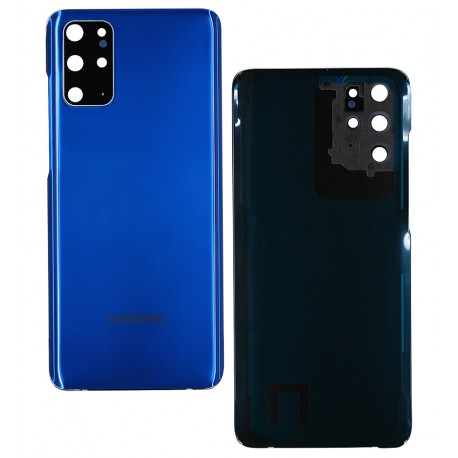 Задня панель корпусу для Samsung G985 Galaxy S20 Plus, синій, зі склом камери