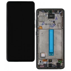 Дисплей для Samsung A525 Galaxy A52, A526 Galaxy A52 5G, черный, с рамкой, Оригинал (переклеенное стекло)