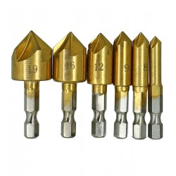 Набір зенковок, 6 шт (6,8,9,12,16,19 мм)