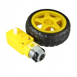 Мотор с редуктором 1:48, одно-осевой DC3V-6V, с колесом в комплекте Мотор с редуктором 1:48, одно-осевой DC3V-6V, с колесом в комплекте