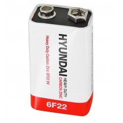 Батарейка Hyundai 6F22, 9В, крона, 1 шт.сольова Батарейка Hyundai 6F22, 9В, крона, 1 шт.сольова