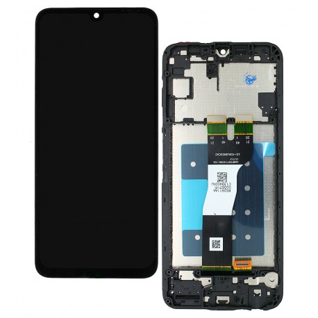 Дисплей для Samsung A057 Galaxy A05S (2022), черный, с рамкой, High quality