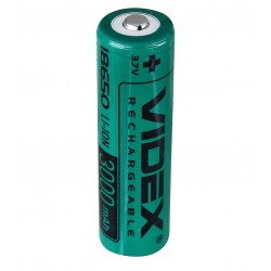 Акумулятор 18650 Videx (Li-ion 3.7V 3000mAh) , побутовий (опуклий плюс), без захисту