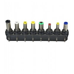 Набір перехідників на штекери живлення DC: 2 pin на штекери (Male) 8шт кутових, 5,5x2,1mm, 4,0x1,7mm, та інші