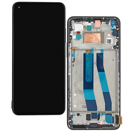 Дисплей для Xiaomi 11 Lite, 11 Lite 5G, 11 Lite 5G NE, чорний, з рамкою, High quality, (OLED)
