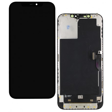 Дисплей для Apple iPhone 12 Pro Max, чорний, з рамкою, оригінал (переклеєне скло)