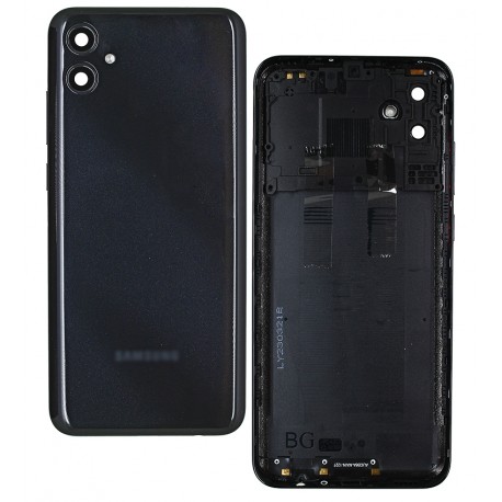 Задня панель корпусу Samsung A042 Galaxy A04e, чорна, зі склом камери