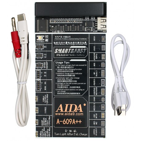 Плата активации и зарядки аккумуляторов Aida A-609А++ з цифр. інд., iPhone 5G -14 Pro Max, HUAWEI, LENOVO, VIVO, MI, ZTE