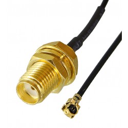 Кабель гнездо SMA female - гнездо IPX U.FL female RF1.13 L=100 мм Кабель гнездо SMA female - гнездо IPX U.FL female RF1.13 L=100 мм