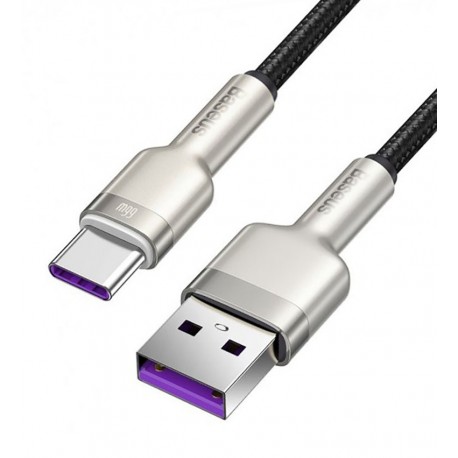 Кабель Type-C – USB, Baseus Cafule Metal, 66 Вт, 2 метри, чорний