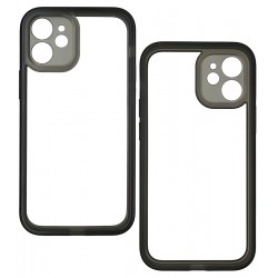 Чехол для Apple iPhone 12 mini, Baseus Camera Lens Protector Frame Case, бампер (FRAPIPH54N-01) (black)