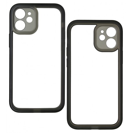 Чохол для Apple iPhone 12 mini, Baseus Camera Lens Protector Frame Case, бампер, чорний