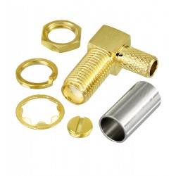 Гнездо SMA-KYW3 female угловое 90° на кабель RG58