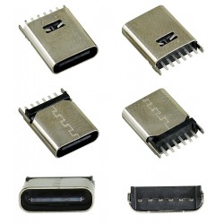 Гнездо USB Type-C 6pin H=10mm прямое C-12 Гнездо USB Type-C 6pin H=10mm прямое C-12