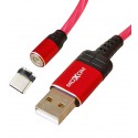 Кабель Type-C - USB, Moxom MX-CB67 Magnetic, магнитный, розовый