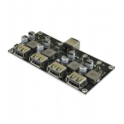 DC/DC перетворювач знижуючий на 4 x USB, Uin: 6 - 32V, Uout: 5V / 9V / 12V / 24V, підтримка протоколів QC2.0, QC3.0, DCP, BC1.2, Apple DC/DC перетворювач знижуючий на 4 x USB, Uin: 6 - 32V, Uout: 5V / 9V / 12V / 24V, підтримка протоколів QC2.0, QC3.0, DCP, BC1.2, Apple