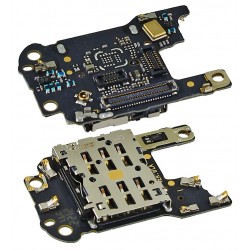 Конектор SIM-карти для Huawei P30 Pro, з конектором карти пам'яті, зі шлейфом, оригінал (PRC) Конектор SIM-карти для Huawei P30 Pro, з конектором карти пам'яті, зі шлейфом, оригінал (PRC)