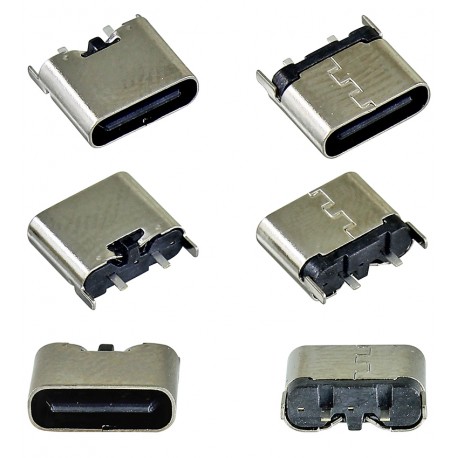 Гнездо USB Type-C 2pin H=6.5mm прямое C-16