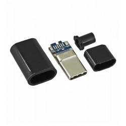 Штекер USB Type-C 16pin на кабель черный CN-70-06 Штекер USB Type-C 16pin на кабель черный CN-70-06