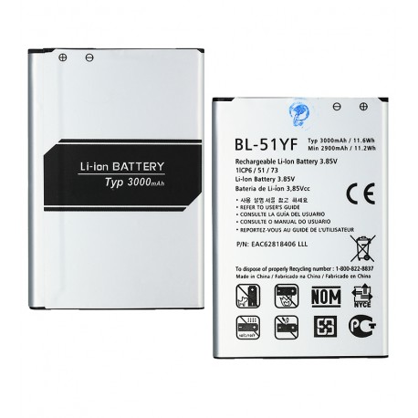 Аккумулятор BL-51YF для LG G4 F500, G4 H810, G4 H811, G4 H815, G4 H818N, G4 H818P, (Li-ion 3.85V 3000мАч), без логотипа