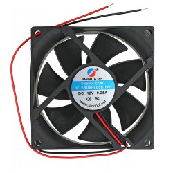 Вентилятор 80 х 80 х 25мм 12V SF8025SM12 (2 дроти) 0.15A 58.2 м3/год 3000 об/хв 35.5 dBA підшипник ковзання