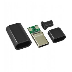 Штекер с тригером USB Type-C 2pin в корпусе PD 15V черный R9-1 Штекер с тригером USB Type-C 2pin в корпусе PD 15V черный R9-1