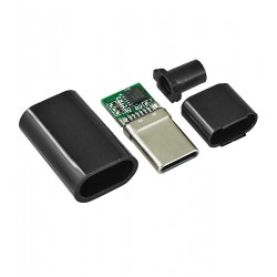 Штекер з тригером USB Type-C 2pin у корпусі PD 5V чорна R11-6 Штекер з тригером USB Type-C 2pin у корпусі PD 5V чорна R11-6