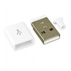 Штекер USB тип A на кабель в корпусе черный CN-05-08 Штекер USB тип A на кабель в корпусе черный CN-05-08
