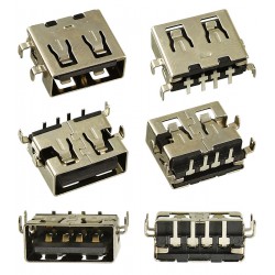 Гнездо USB-AF short body 11mm H=1.9mm USB-93