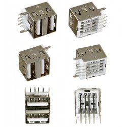 Гнездо USB-AF двойное угловое USB-28 Гнездо USB-AF двойное угловое USB-28