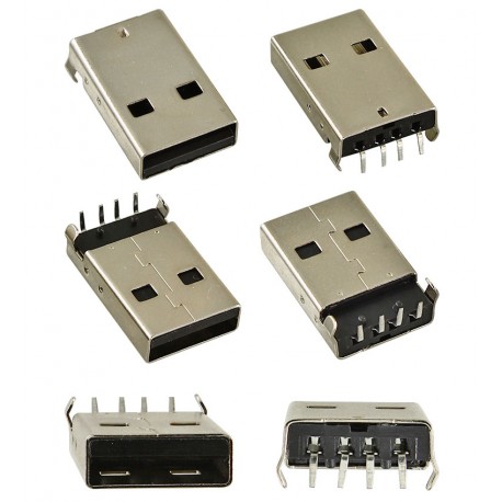 Штекер USB тип A кутова на плату USB-70