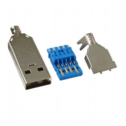Штекер USB-3.0 Штекер с мет корпусом Штекер USB-3.0 Штекер с мет корпусом