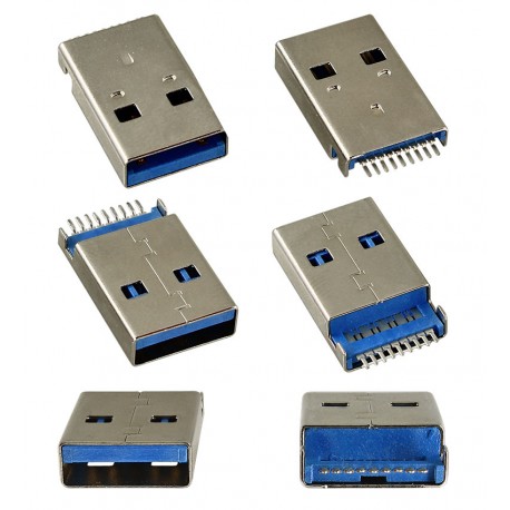 Штекер USB-30-01-FS на плату SMD бронза